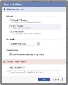 Set exceptions under the privacy section.