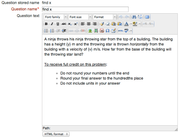 1st: Write your question here. Note the variables surrounded by curly braces. They'll get some details later.