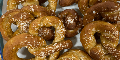 a plate of soft pretzels
